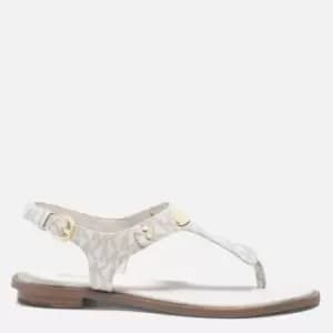 Michael Kors Womens MK Plate Toe-Post Sandals - Vanilla - UK 5
