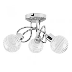 Maze 3 Way Cross Over Ceiling Light in Chrome