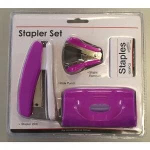 Value Stapler Punch Set Purple