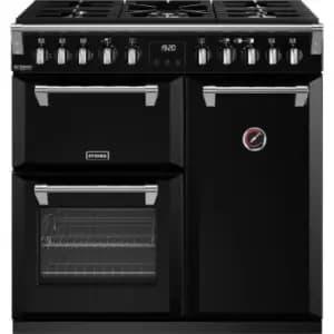 Stoves Richmond Deluxe ST DX RICH D900DF BK 90cm Dual Fuel Range Cooker - Black - A Rated