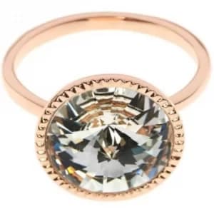 Ted Baker Ladies Rose Gold Plated Rada Rivoli Crystal Ring SM