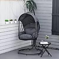 OutSunny Swing Chair Steel, Polyester, PP Cotton Grey 1,000 x 1,950 mm