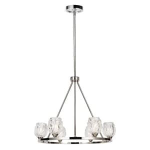 6 Light Multi Arm Chandelier Polished Nickel Finish, G9