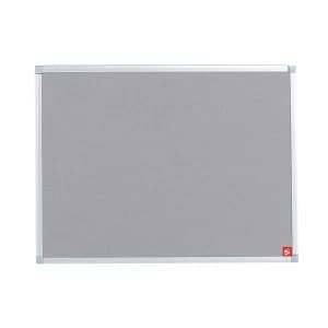 5 Star Office 900 Felt Noticeboard with Fixings and Aluminium Trim Grey