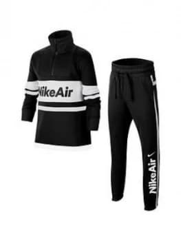 Nike Air Sportswear Older Boys Tracksuit - Black/White