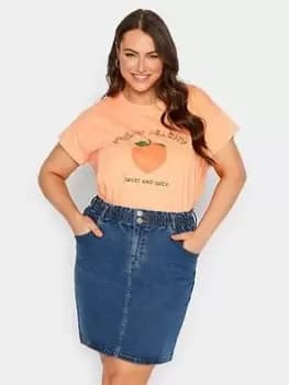 Yours Elasticated Waist Skirt Mid Blue Size 16, Women