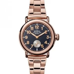 Unisex Shinola Runwell Sub Second 36mm Rose Gold 3 Link Chronograph Watch