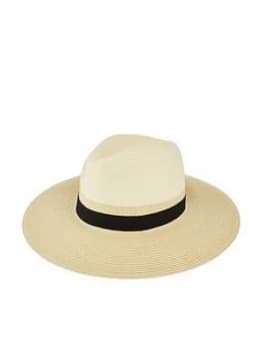 Accessorize Mono Chic Braid Fedora - Natural
