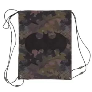 Batman Girls Camo Logo Drawstring Bag (One Size) (Black)