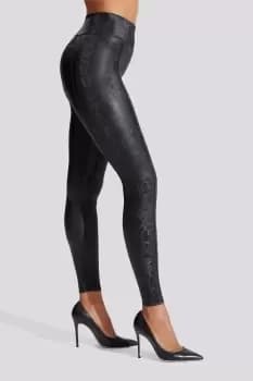 PU Snake Seamed Leggings