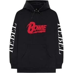 David Bowie - Rebel Rebel Mens Large Pullover Hoodie - Black
