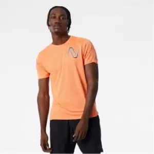 New Balance Balance Impact Run Short Sleeve T Shirt Mens - Orange