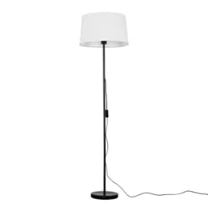 Charlie Black Floor Lamp with White Doretta Shade