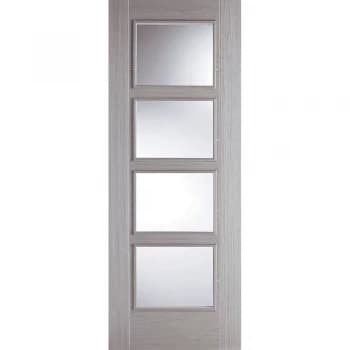 LPD Vancouver Fully Finished Light Grey 4 Light Clear Glazed Internal Door - 1981mm x 686mm (78 inch x 27 inch)