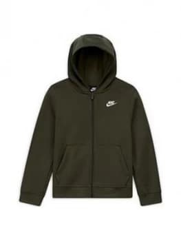 Boys, Nike B P Nsw Hoodie Fz Club, Khaki, Size L+
