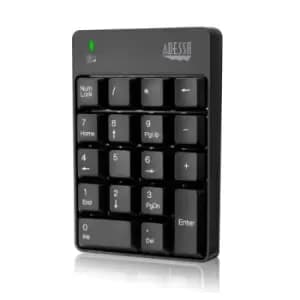 Adesso WKB-6010UB - Wireless Spill Resistant 18-Key Numeric Keypad