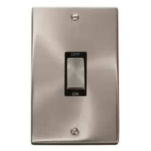 Satin Chrome 2 Gang 45A Double Pole Switch - VPSC502BK - 216722