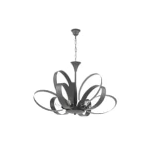 Serena Designer 9 Light Pendant Ceiling Light, Grey