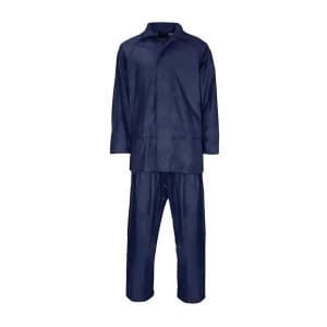 Rainsuit PolyesterPVC 2XL with Elasticated Waisted Trousers Navy