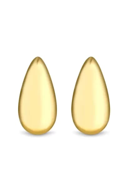 Gold Plated Polished Tear Drop Earrings