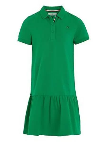 Tommy Hilfiger Girls Essential Polo Dress - Olympic Green