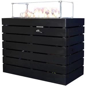 Robert Dyas Muztag Q10 Black Glass Straight Burner Outdoor Gas Fire