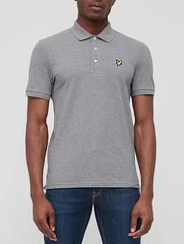 Lyle & Scott Plain Polo Shirt - Grey Marl Size XL Men