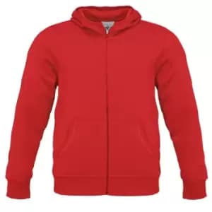 B&C Mens Monster Full Zip Hooded Sweatshirt / Hoodie (2XL) (Red)