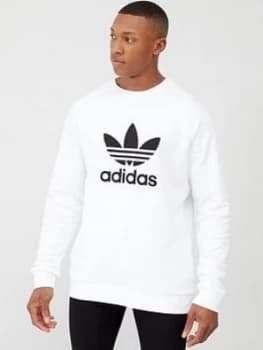 adidas Originals Trefoil Crew Neck Sweat - White Size M Men