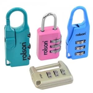 Rolson 4 Piece Combination Padlock Set
