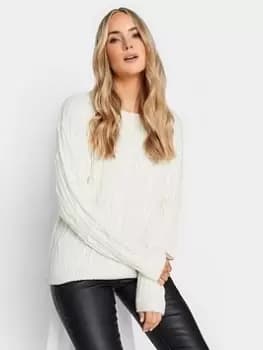 Long Tall Sally Ivory Cable Knit Jumper, Cream, Size 14-16, Women