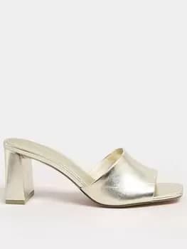 Long Tall Sally Block Mule Gold, Size 10, Women