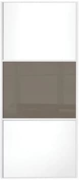 Wickes Sliding Wardrobe Door Wideline White Panel and Cappuccino Glass - 2220 x 762mm