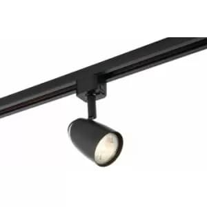 Loops - Adjustable Tilt Ceiling Track Spotlight Matt Black 50W Max GU10 Lamp Downlight