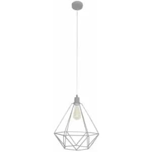 Helam Lighting - Helam Karo Wire Frame Pendant Ceiling Light Grey 35cm