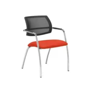 Dams MTO Tuba Chrome 4 Leg Frame Conference Chair with Half Mesh Back - Lombok G