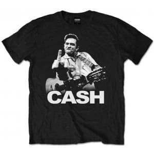 Johnny Cash Finger Mens Small T-Shirt - Black