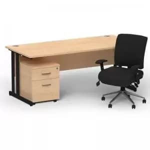 Impulse 1600800 Black Cant Desk Maple 2 Dr Mobile Ped & Chiro Med