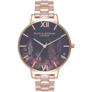 Dark Bouquet Black Rose Gold Bracelet Watch