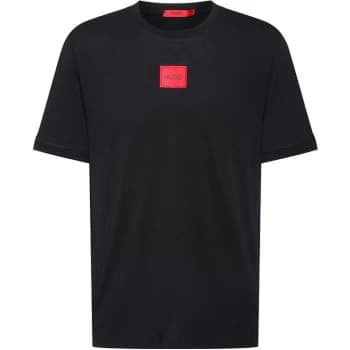 Hugo Diragolino Red Patch Logo T-Shirt Black