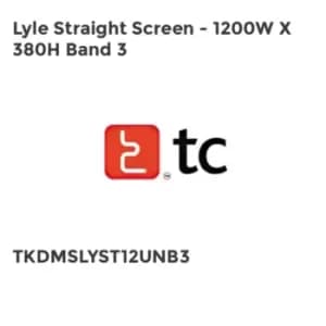 TC Group Lyle Straight Screen - 1200W x 380H Band 3