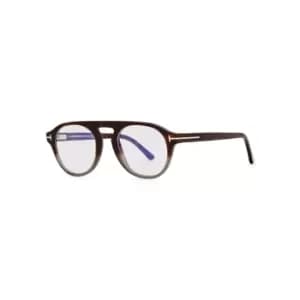 Tom Ford Brown Degrade Oval-frame Optical Glasses - HAVANA