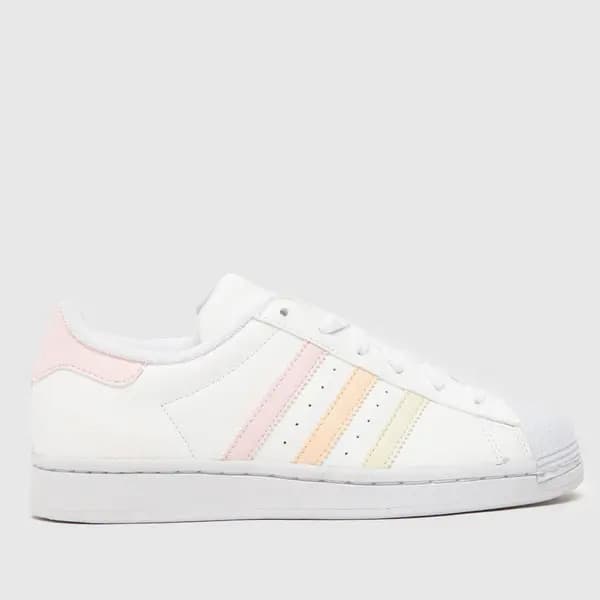 adidas white multi superstar Girls Youth Trainers