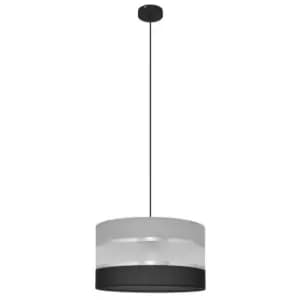 Helen Cylindrical Pendant Ceiling Light Grey, Silver, Black 35cm
