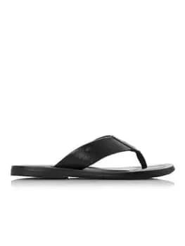 Dune London Dune Freds Leather Flip Flops, Black, Size 12, Men