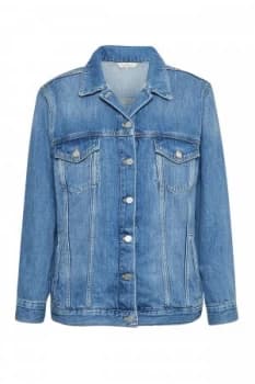 French Connection Slouchy Western Denim Jacket Ice Blue