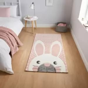Brooklyn Kids 20341 Rabbit Rug, Pink, 80 x 150 Cm - Think Rugs