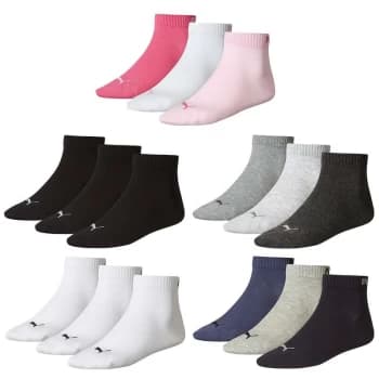Puma - Quarter Training Socks (3 Pairs) - 6-8 - Pink