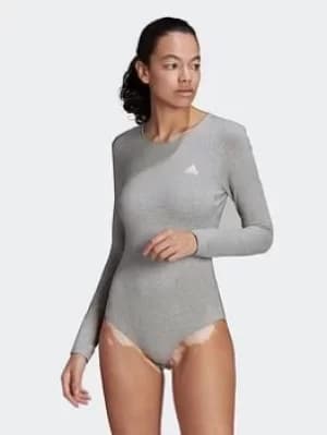 adidas Essentials Studio Bodysuit, Black/White, Size L, Women
