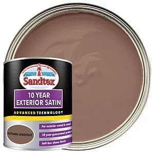 Sandtex 10 Year Exterior Satin Paint - Autumn Chestnut 750ml